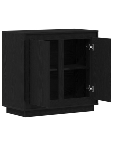 Credenza in Rovere Nero 80x34x75 cm in Legno Ingegnerizzato