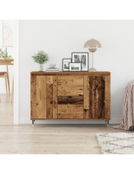Credenza con porte e cassetti in legno vecchio 101,5x35x70 cm