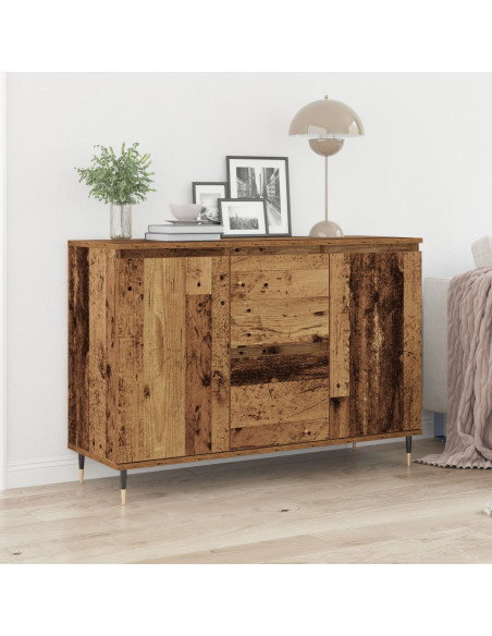 Credenza con porte e cassetti in legno vecchio 101,5x35x70 cm