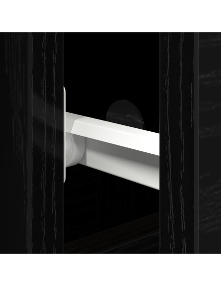 Sideboard  con porte e cassetti Nero Rovere 101,5x35x70 cm
