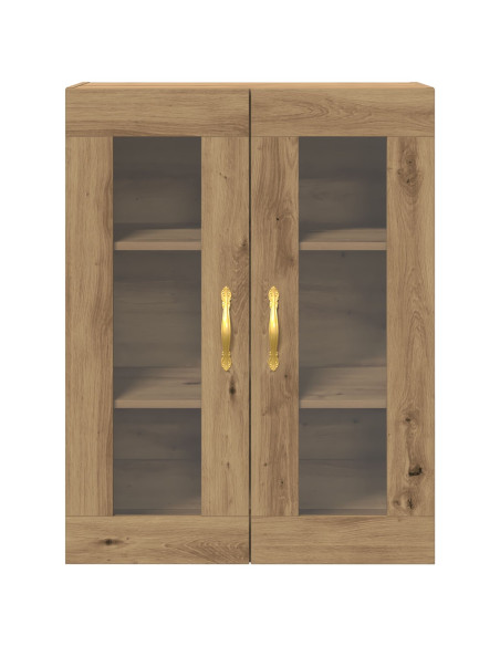 Armadio da muro con ante in vetro in rovere artigianale 69,5x34x90 cm