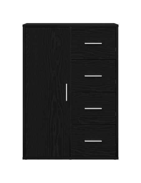 Mobile Nero Rovere 60x31x84 cm Legno ingegnerizzato