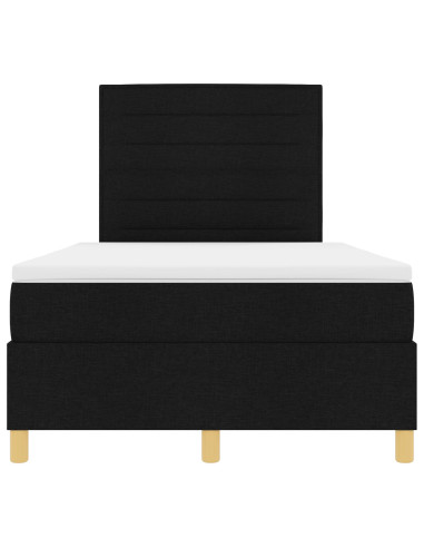 Letto a molle con materasso Nero 120 x 200 cm Tessuto