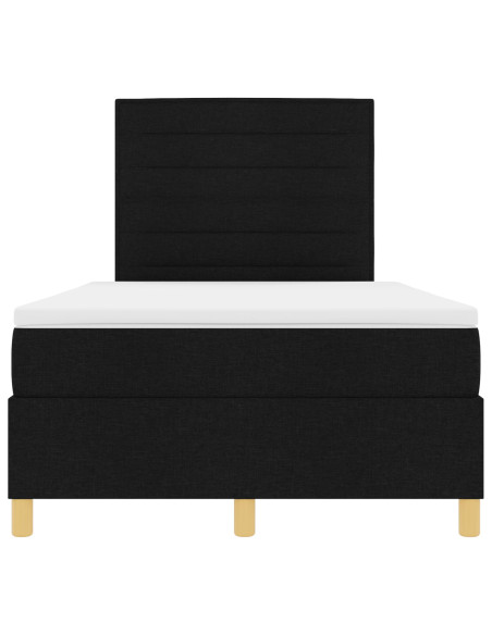 Letto a molle con materasso Nero 120 x 200 cm Tessuto