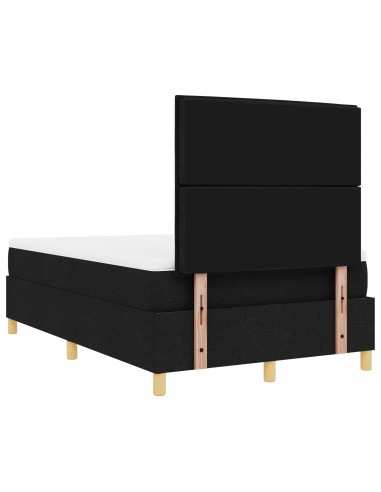 Letto a molle con materasso Nero 120 x 200 cm Tessuto