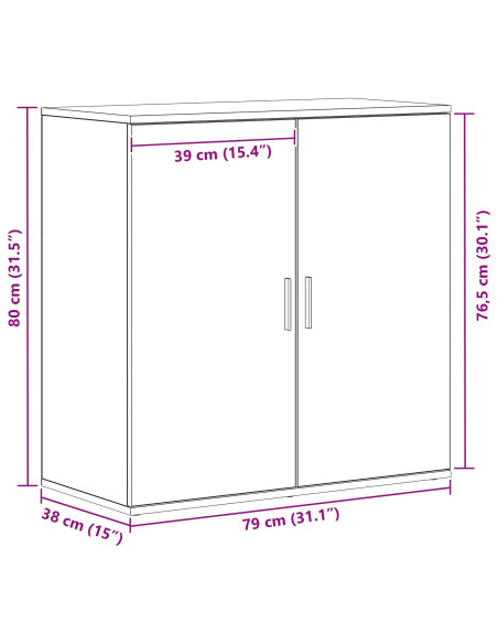 Credenza Artisan Rovere 79x38x80 cm Legno ingegnerizzato
