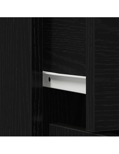 Credenza Rovere Nero 60 x 30 x 75 cm Legno multistrato