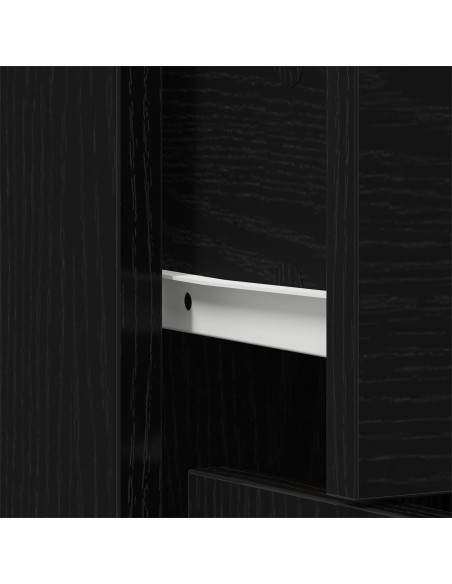 Credenza Nera in Rovere 60x30x75 cm - Legno ingegnerizzato