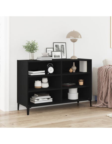 Sideboard Nero Quercia  103,5x35x70 cm in Legno ingegnerizzato