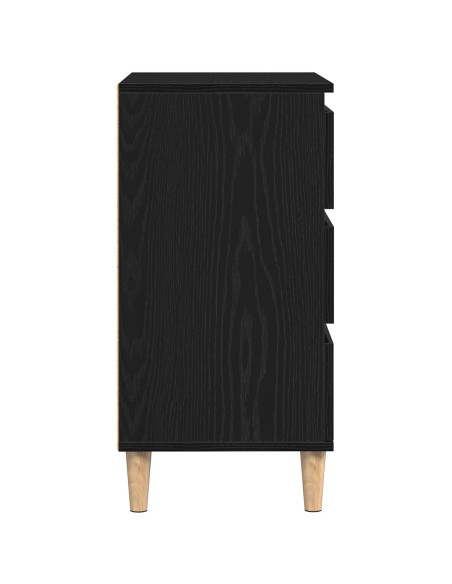 Mobile Nero Rovere 60x35x70 cm Legno ingegnerizzato