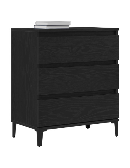 Credenza Nero Rovere 60x35x70 cm Legno ingegnerizzato