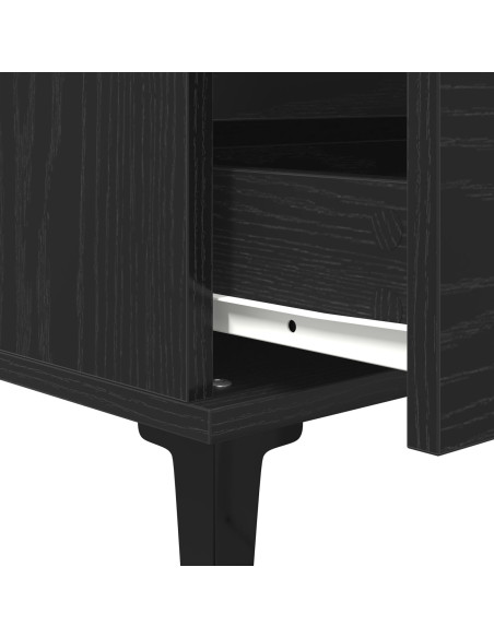 Credenza Nero Rovere 60x35x70 cm Legno ingegnerizzato