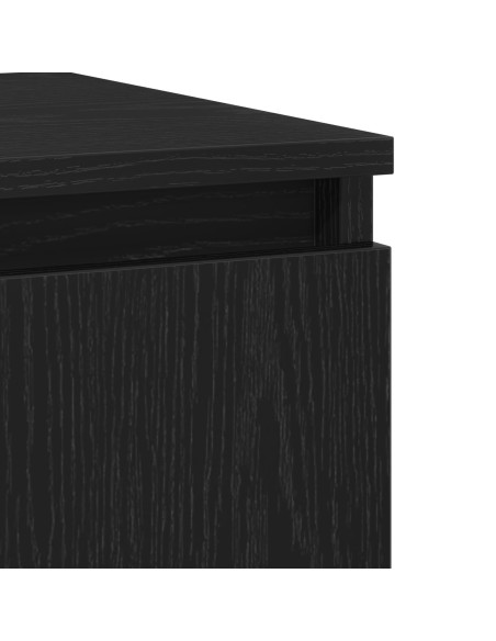 Credenza Nera in Rovere 104x35x70 cm in Legno Ingegnerizzato