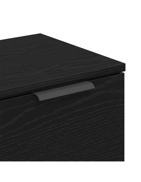 Sideboard Nero in Rovere 60x30x70 cm Realizzato in Legno Ingegnerizzato