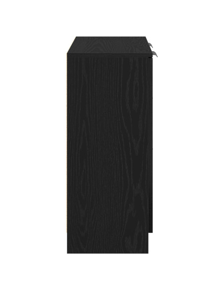 Sideboard Nero in Rovere 60x30x70 cm Realizzato in Legno Ingegnerizzato