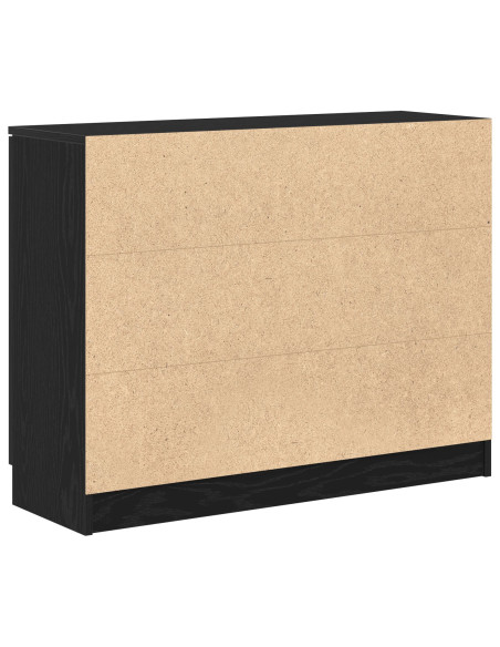 Credenza Nera in Rovere 90,5x30x70 cm in Legno Ingegnerizzato