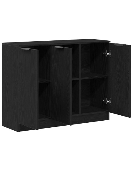 Credenza Nera in Rovere 90,5x30x70 cm in Legno Ingegnerizzato