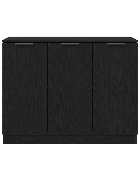 Credenza Nera in Rovere 90,5x30x70 cm in Legno Ingegnerizzato