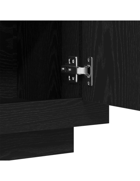 Sideboard Nero Rovere 80x40x75 cm Legno Ingegnerizzato