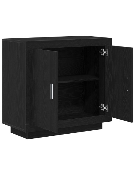 Sideboard Nero Rovere 80x40x75 cm Legno Ingegnerizzato