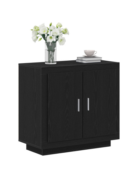 Sideboard Nero Rovere 80x40x75 cm Legno Ingegnerizzato
