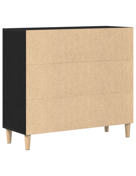 Sideboard  Nero Rovere 90x34x80 cm in Legno Compresso