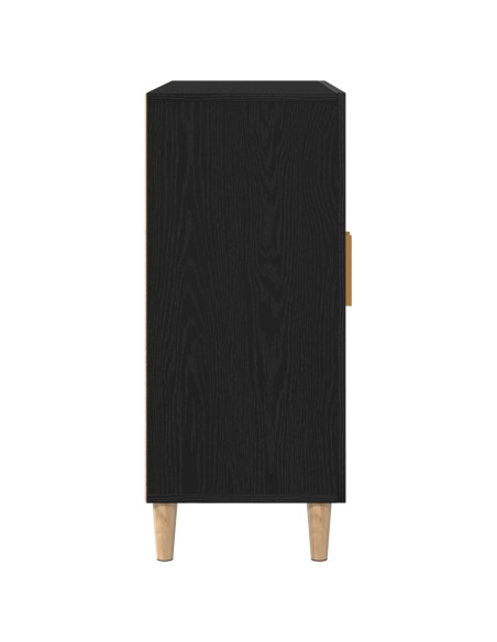 Credenza Rovere Nero 90 x 34 x 80 cm Legno multistrato