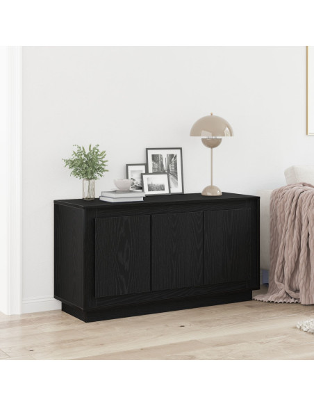 Sideboard Nero Rovere 102x35x55 cm Legno ingegnerizzato