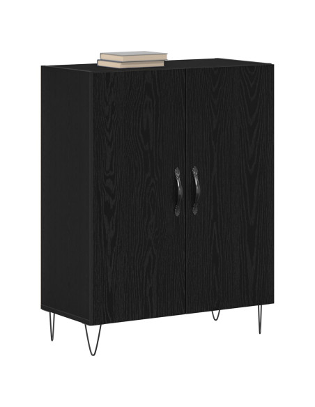 Credenza Nero Rovere 69,5x34x90 cm Legno ingegnerizzato
