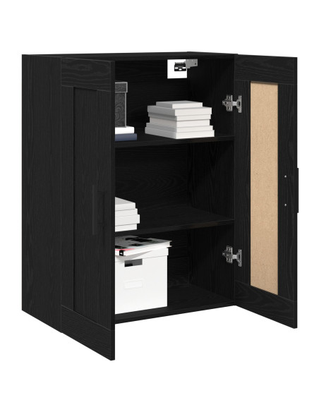 Mobile da parete  Nero Rovere 69,5x34x90 cm Legno ingegnerizzato