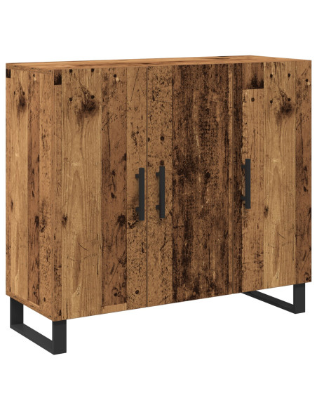 Mobile con 3 Ante in Legno Vecchio 90x34x80 cm in Legno Ingegnerizzato