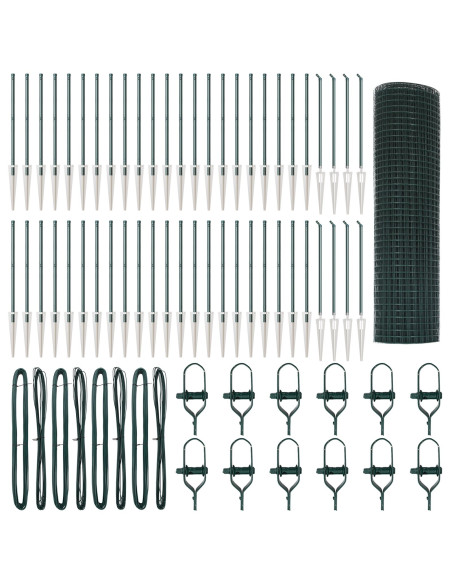 Recinzione in Filo Saldato  con 13 Picchetti Verde 0.5x100 m Acciaio