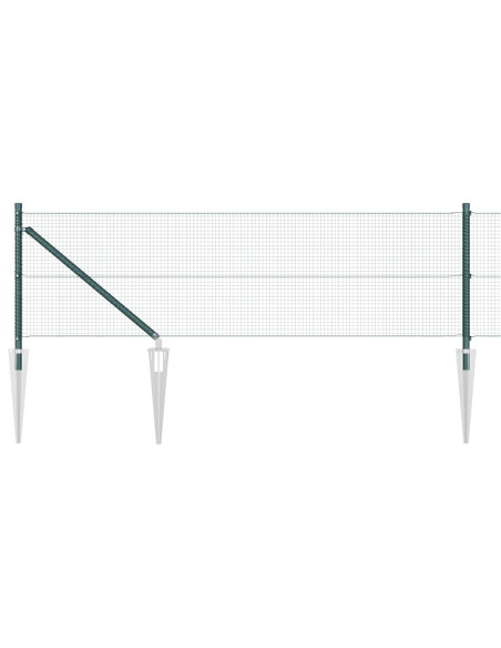 Recinzione in Filo Saldato  con 13 Picchetti Verde 0.5x100 m Acciaio