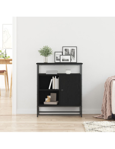 Credenza Rovere Nero 69 x 35 x 80 cm Legno multistrato