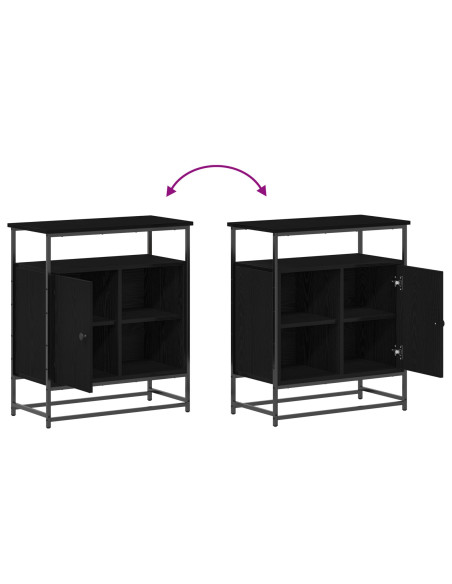 Credenza Rovere Nero 69 x 35 x 80 cm Legno multistrato
