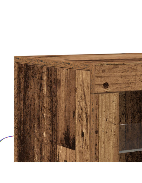 Sideboard  con luci LED Legno Invecchiato 60,5x37x67 cm