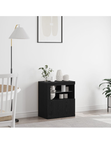 Madia LED Nero 60,5 x 37 x 67 cm Legno multistrato