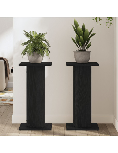 Supporti per altoparlanti  2 pezzi Rovere Nero 30x30x60 cm Legno ingegnerizzato