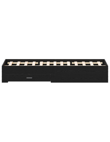 Struttura del letto Rovere Nero 135 x 190 cm Legno multistrato