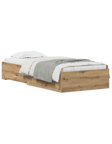 Struttura del letto con cassetto Rovere artigianale 90 x 190 cm