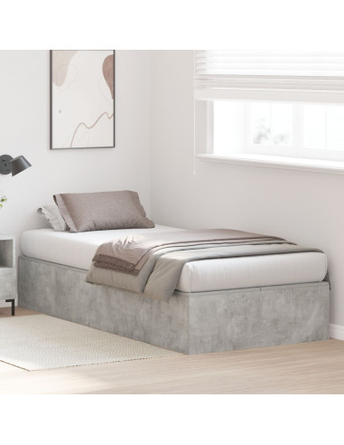Struttura letto con contenitore Grigio cemento 100 x 200 cm