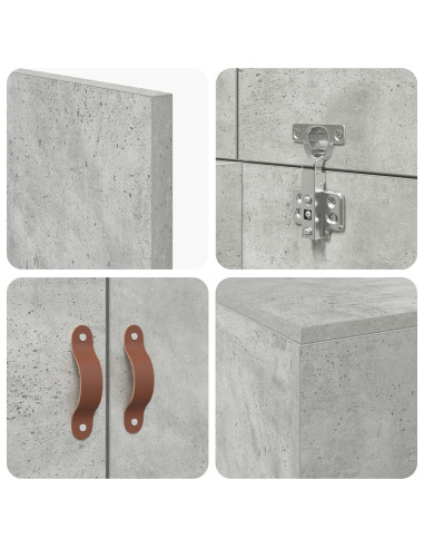 Struttura letto con contenitore Grigio cemento 100 x 200 cm