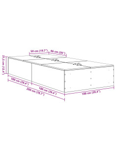 Struttura letto con contenitore Grigio Sonoma 100 x 200 cm 2