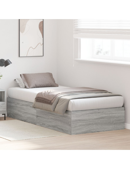 Struttura letto con contenitore vitaXL Grigio Sonoma 100x200 cm