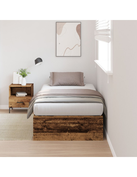 Struttura letto con contenitore Legno vecchio 100 x 200 cm