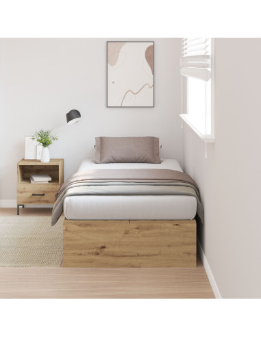 Struttura letto con contenitore Rovere artigianale 100 x 200 cm