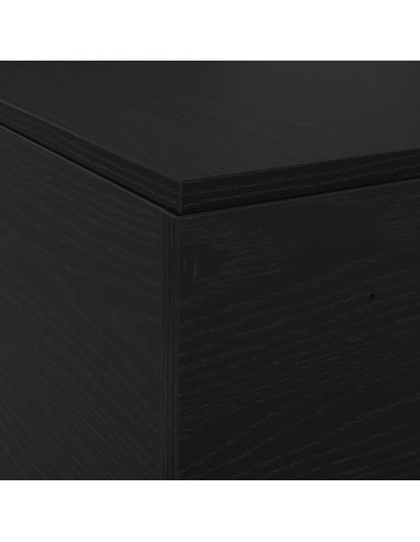 Struttura letto con contenitore Rovere Nero 200 x 200 cm