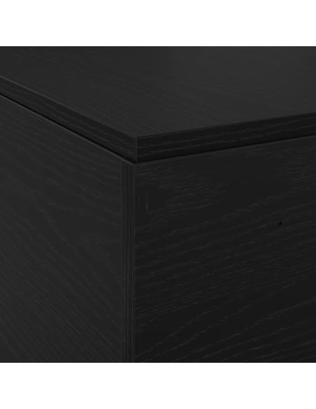 Struttura letto con contenitore Rovere Nero 200 x 200 cm