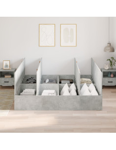 Struttura letto con contenitore Grigio cemento 200 x 200 cm 2