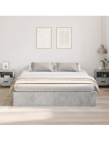 Struttura letto con contenitore Grigio cemento 200 x 200 cm